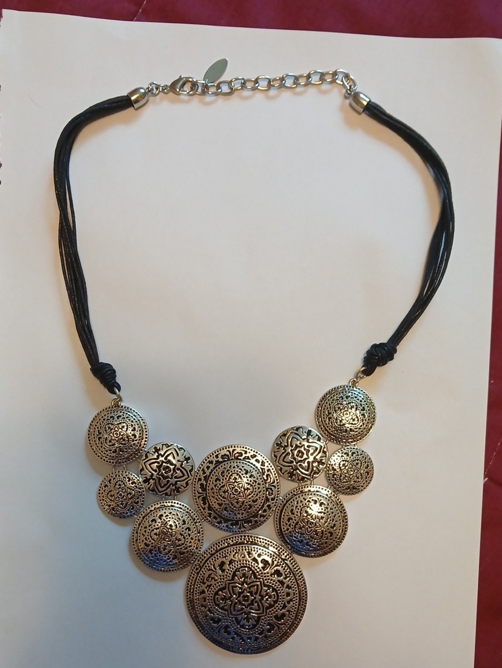 7 In Bohemian Filigree Statement Necklace in Silver